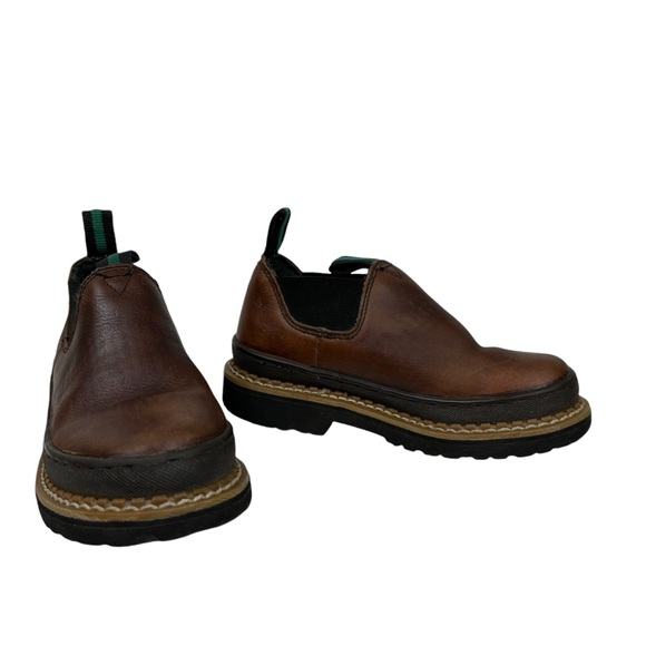 Georgia Boot Kids Georgia Giant Romeo Brown Soggy Pull On Leather Boots - Picture 1 of 13